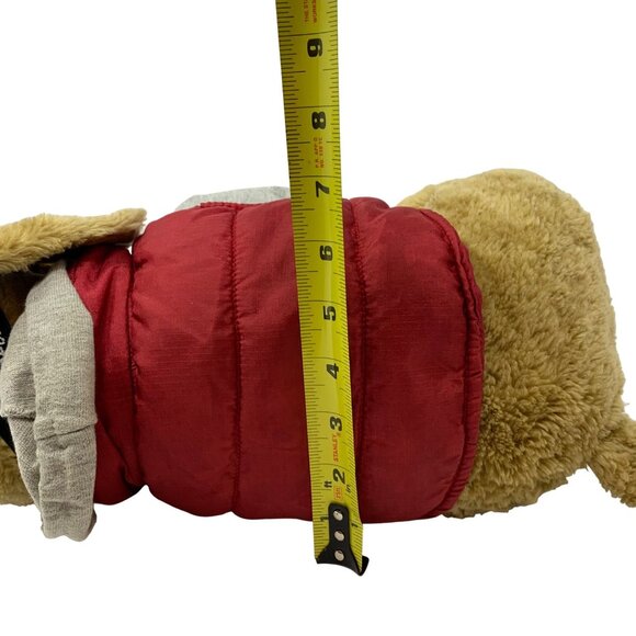 AE Dog Plush Goggles 14 inches Red Zipper Vest Cuddly Soft Toy Stuffed Animal - Picture 11 of 13